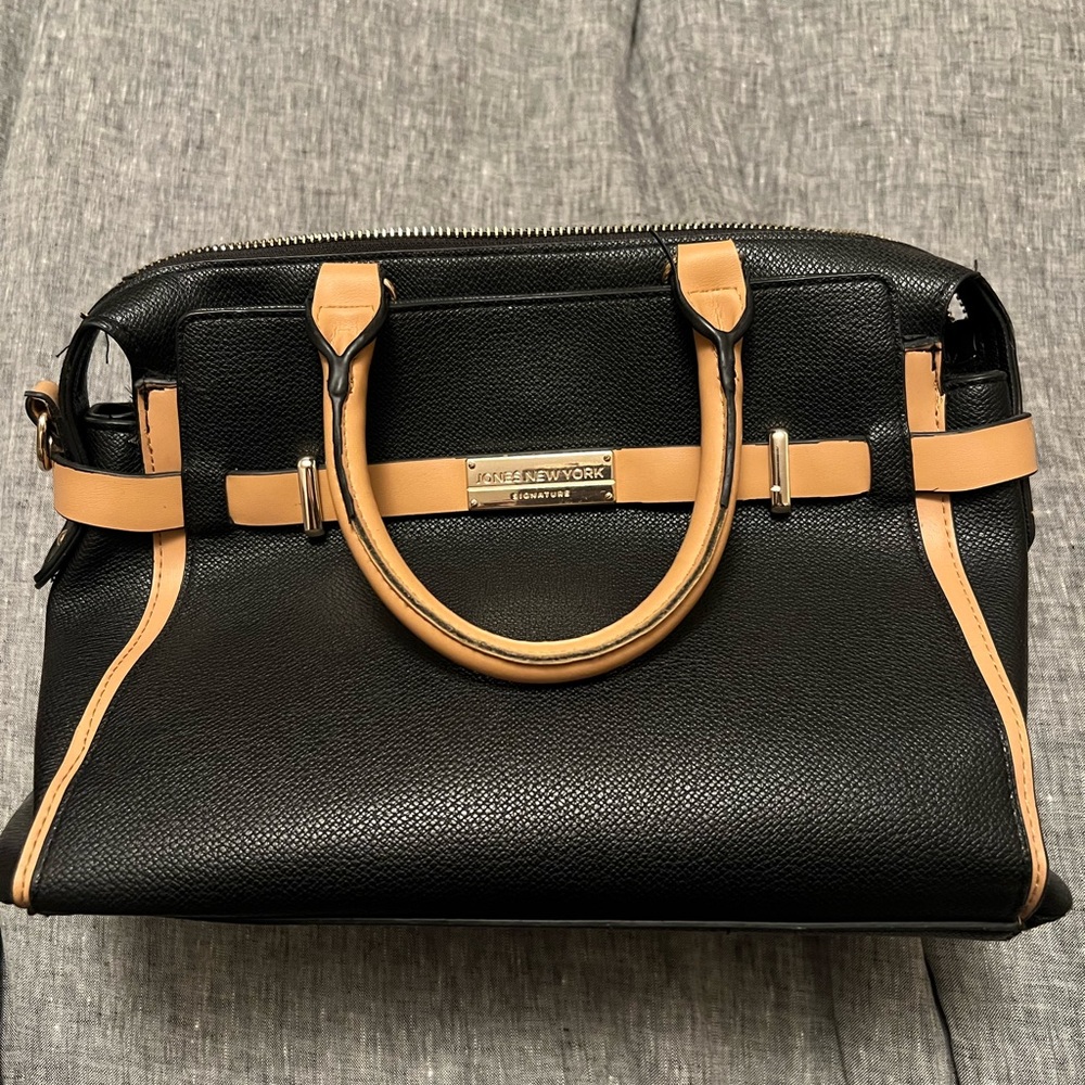 Jones New York Black and Tan Handbag